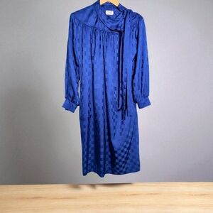 Serbin By Marianne Vintage Sz 10 Elegant Blue Women's Dress